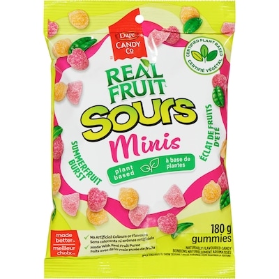 Dare Bonbons naturellement aromatisés sours minis éclat de fruits d'eté gummies 180 g, 1,66 $/100g