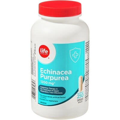 Life Échinacée purpurea, 250 capsules de 1 200 mg 250 ea, 0,08 $/1ch