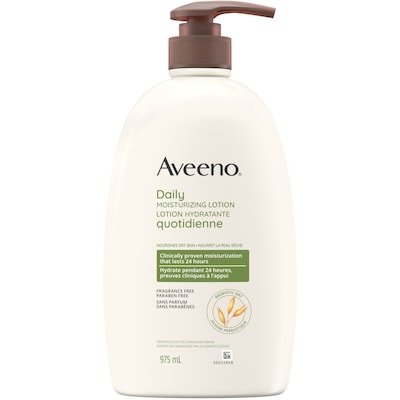 Aveeno Daily Moisturizing Body Lotion Fragrance Free 975 ml, $1.85/100ml