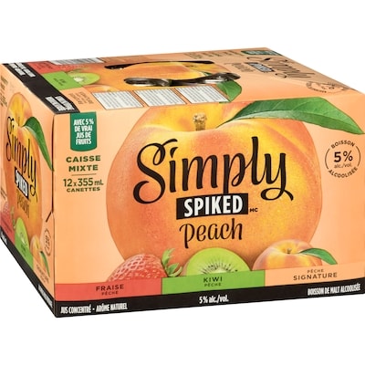Peach boisson de malt alcoolisée caisse mixte (Pièce d’identité requise au moment du ramassage)