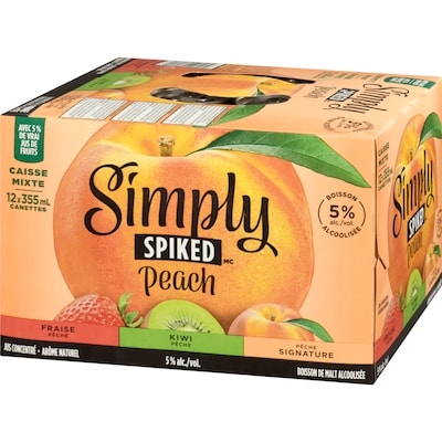 Peach boisson de malt alcoolisée caisse mixte (Pièce d’identité requise au moment du ramassage)