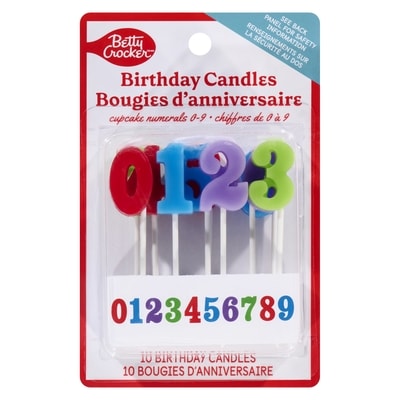 Betty Crocker Birthday Candles Cupcake Numerals 0-9 10 ea, $0.40/1ea