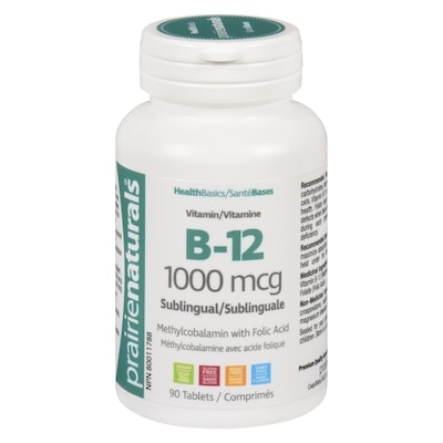 Prairienaturals Healthbasics Vitamin B 12 1000 Mcg 90 ea, $0.19/1ea