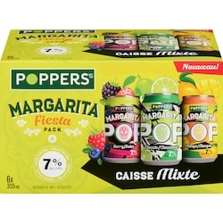 Poppers Boisson de malt alcoolisée margarita fiesta pack caisse mixte (Pièce d’identité requise au moment du ramassage) 6x355.0 ml, 0,66 $/100ml