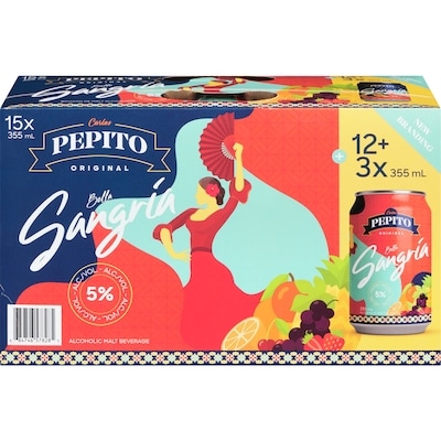 Pepito Alcoholic Malt Beverage Original Bella Sangria (ID required at pick-up) 15x355.0 ml, $0.45/100ml