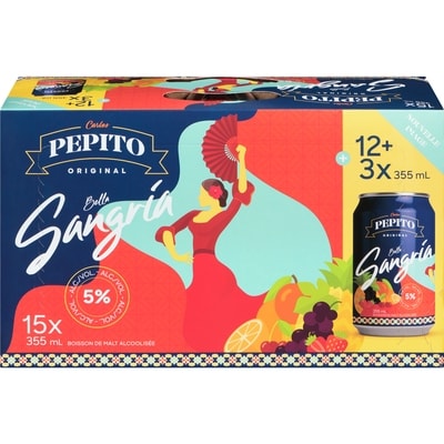 Pepito Boisson de malt alcoolisée original bella sangria (Pièce d’identité requise au moment du ramassage) 15x355.0 ml, 0,45 $/100ml