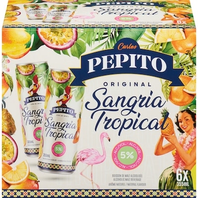 Pepito Boisson de malt alcoolisée original sangria tropical (Pièce d’identité requise au moment du ramassage) 6x355.0 ml, 0,66 $/100ml
