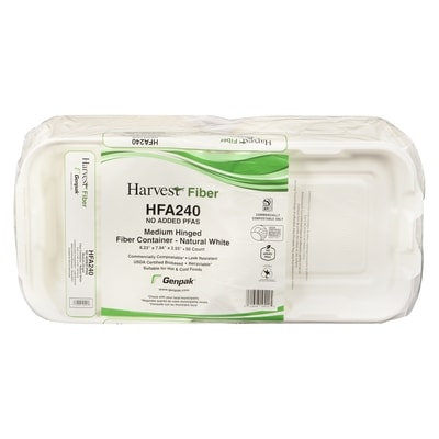 null Hinged Fiber Container, Medium 50 ea, $0.46/1ea