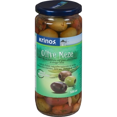 Krinos Olive Meze Pitted 500 ml, $1.10/100ml
