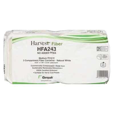 null Medium Hinged 3 Compartment, White 50 ea, $0.46/1ea