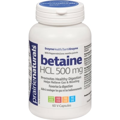 Prairienaturals Enzymehealth Betaine Hcl 500 Mg With Peppermint 60 ea, $0.25/1ea