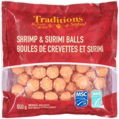 Traditions Shrimp & Surimi Balls 650 g, $1.23/100g