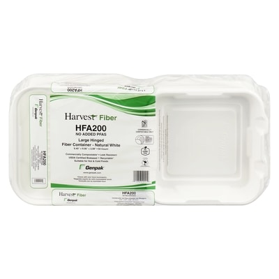 null Hinged Fiber Container, Large 50 ea, $0.52/1ea