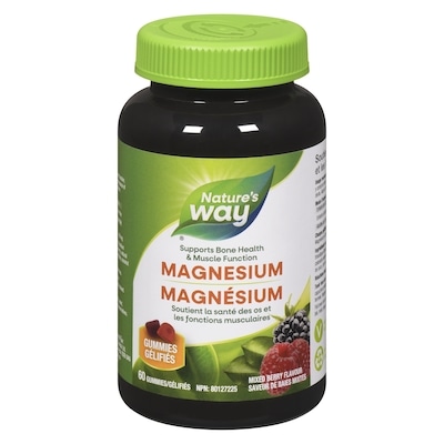 Nature’s Way Magnésium saveur de baies mixtes 60 ea, 0,37 $/1ch