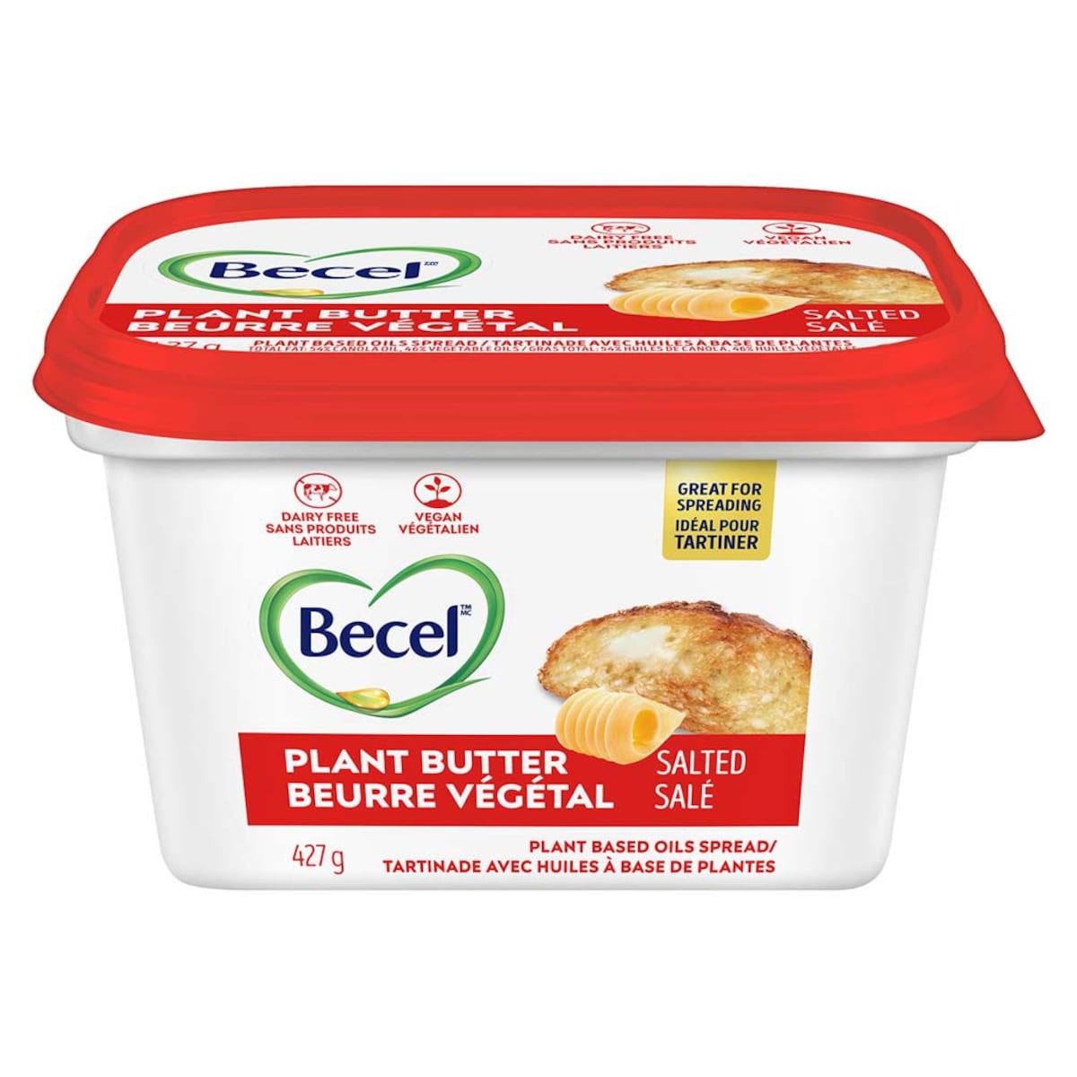 Becel Beurre végétal tartinable sans produits laitiers – salé 427 g, 1,29 $/100g