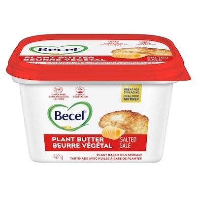 Becel Beurre végétal tartinable sans produits laitiers – salé 427 g, 1,29 $/100g