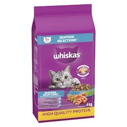 エルモ　ELMO ADULT DRY FOOD FOR CATS Whiskas Adult Dry Cat Food Seafood Selections With Natural Salmon