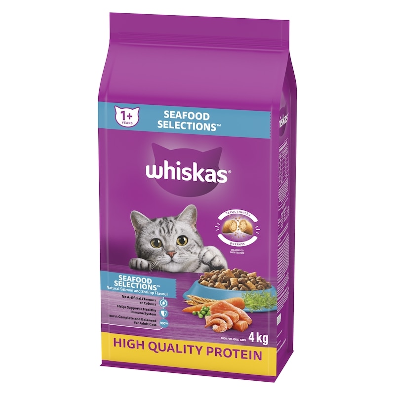 Adult Dry Cat Food Seafood Selections With Natural Salmon And Shrimp Flavour