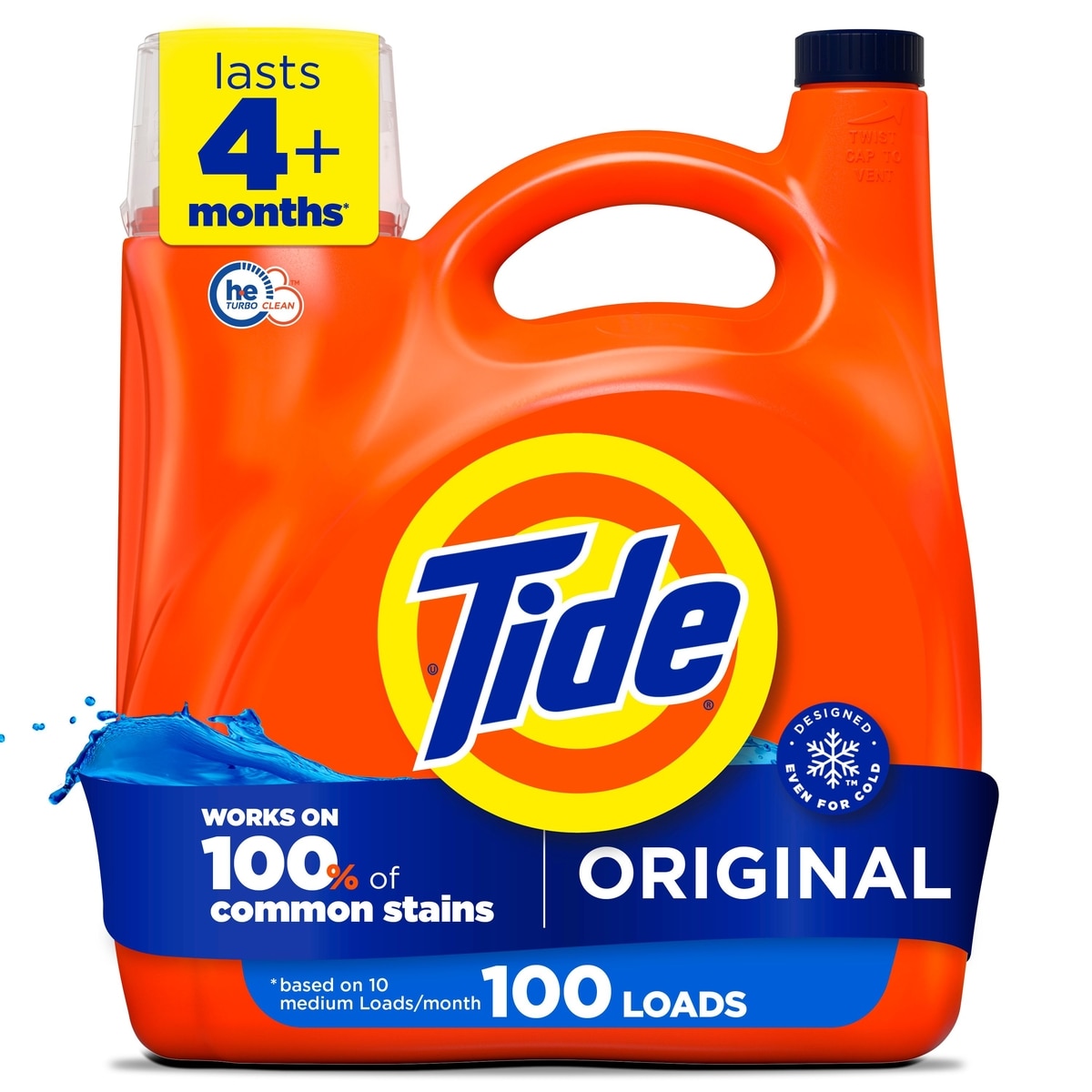 Tide Liquid Laundry Detergent, Original Scent, 100 Loads 3.9 l, $0.56/100ml