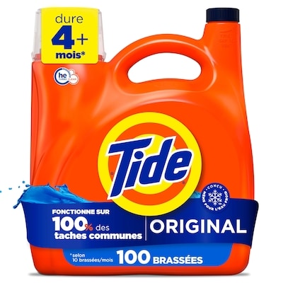 Tide Détergent à lessive liquide, parfum Original, compatible avec les laveuses HE, 100brassées 3.9 l, 0,69 $/100ml