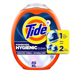 Hygienic Clean Heavy 10x Duty Power PODS Laundry Detergent Pacs, Original Scent, 45 Count, For Visible and Invisible Dirt
