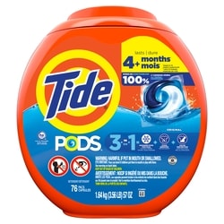 Tide Laundry Detergent Pods, Original Scent, 76 Count 76 ea, $0.29/1ea