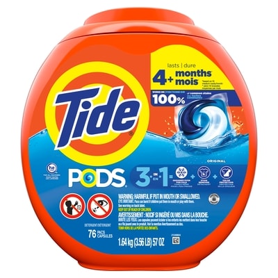 Tide Laundry Detergent Pods, Original Scent, 76 Count 76 ea, $0.39/1ea