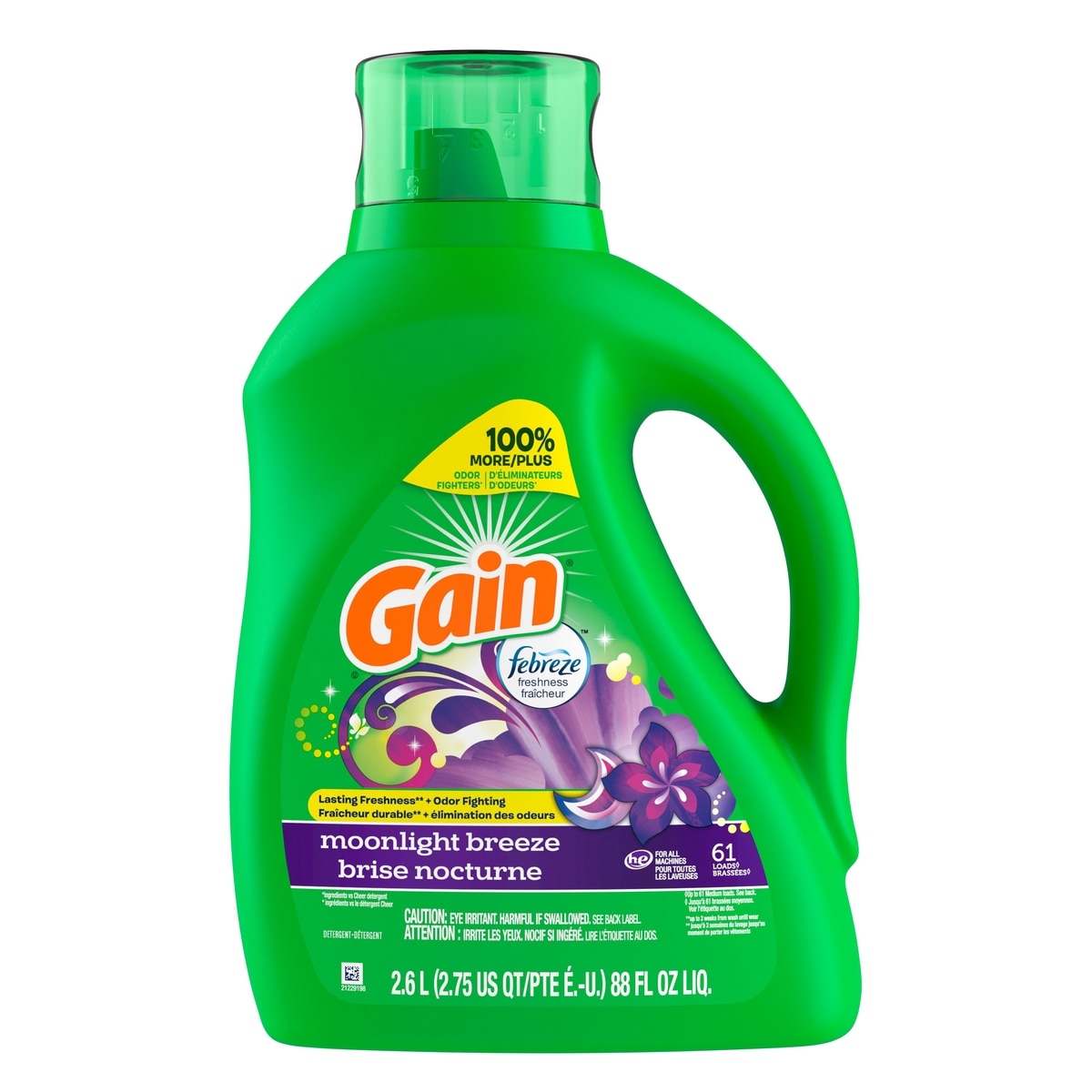 Gain + Aroma Boost Liquid Laundry Detergent, Moonlight Breeze Scent, 61 Loads, HE Compatible 2.6 l, $0.38/100ml