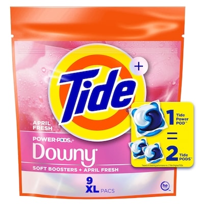 Tide Power PODs 2-in-1 Laundry Detergent Pods with Soft Boosters, 9 Count, Lasting Freshness with April Fresh Scent 397 g, $1.76/100g