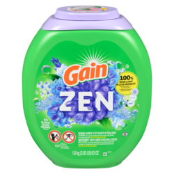 Gain Capsules de détergent à lessive Flings grande taille, 3 en 1 avec et Oxi, parfum Zen, 45 capsules 1.99 kg, 1,41 $/100g