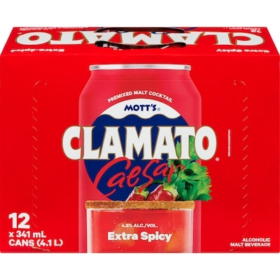 Mott's Caesar Alcoholic Malt Beverage Extra Spicy (ID required at pick-up) 12x341.0 ml, $0.64/100ml