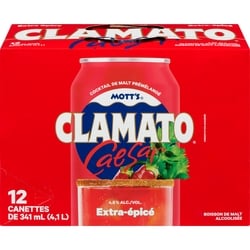 Mott’s Caesar boisson de malt alcoolisée extra-épicé (Pièce d’identité requise au moment du ramassage) 12x341.0 ml, 0,59 $/100ml