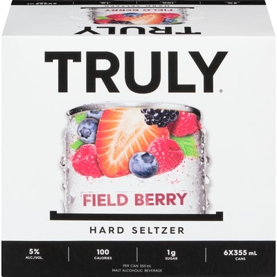 Truly Malt Alcoholic Beverage Field Berry Hard Seltzer, Case (ID required at pick-up) 6x355.0 ml, $0.70/100ml
