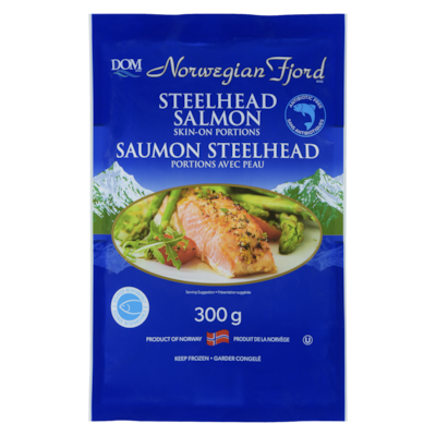Norwegian Fjord Norwegian Fjord Steelhead Salmon Skin-On Portions 300 g, $5.33/100g