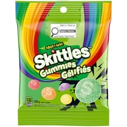 Skittles Sour Gummies Chewy Candy 130 g, $2.15/100g