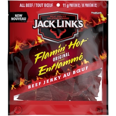 Jack Link’s Jerky au bœuf original saveur enflammé 75 g, 11,33 $/100g