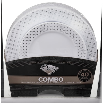 Décorations Premium en plastique lourd, 40 assiettes 1 ea, 28,99 $/1ch