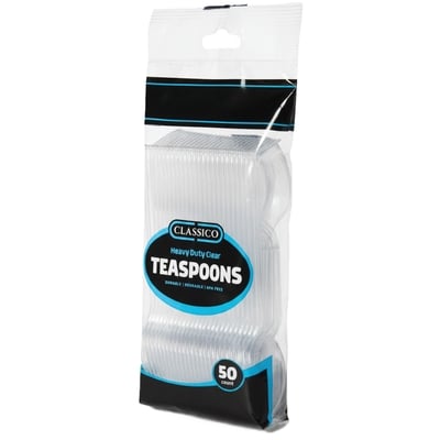 Classico Cuillères transparentes, paquet de 50 1 ea, 4,99 $/1ch
