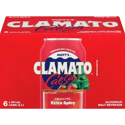 Mott's Caesar Alcoholic Malt Beverage Extra Spicy, Case (ID required at pick-up) 6x341.0 ml, $0.73/100ml