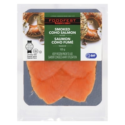 Foodfest Supreme Smoked Coho Salmon Sliced 125 g, $11.99/100g