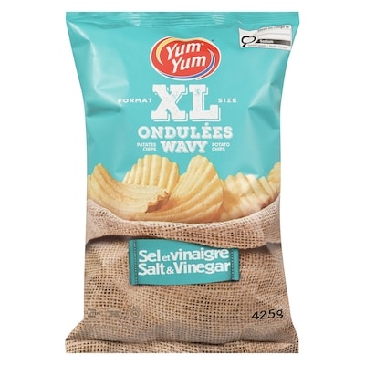 Yum Yum Croustilles ondulées XL sel et vinaigre 425 g, 1,18 $/100g