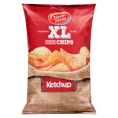 Yum Yum Potato Chips XL, Ketchup 425 g, $1.06/100g