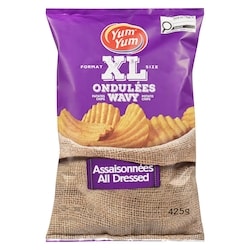 Yum Yum Pommes de terre ondulées XL assaisonnées 425 g, 1,29 $/100g