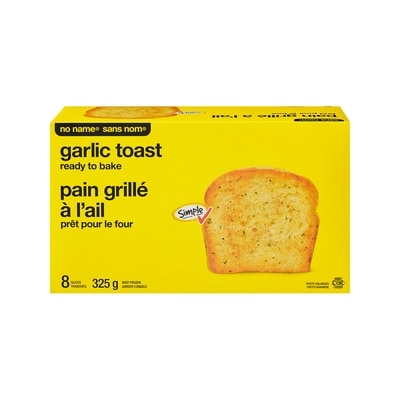 No Name Ready to Bake Sliced Garlic Toast 325 g, $1.01/100g