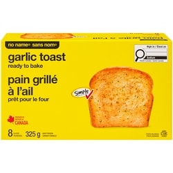 No Name Ready to Bake Sliced Garlic Toast 325 g, $1.08/100g