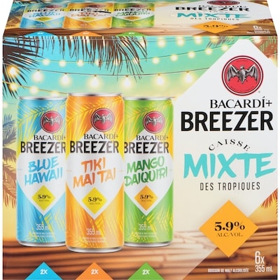 Bacardi Boisson de malt alcoolisée caisse mixte des tropiques (Pièce d’identité requise au moment du ramassage) 6x355.0 ml, 0,56 $/100ml