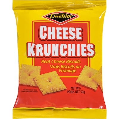 Excelsior Real Cheese Biscuits Cheese Krunchies 50 g, $1.58/100g