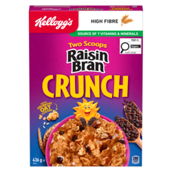 Kelloggs Raisin Bran Cereal Crunch 436 g, $1.15/100g