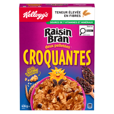 Kellogg’s Raisin Bran Céréales croquantes 436 g, 1,38 $/100g