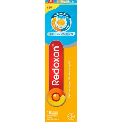 Redoxon Triple Action Effervescent Tablets Orange Flavour 15 ea, $0.50/1ea